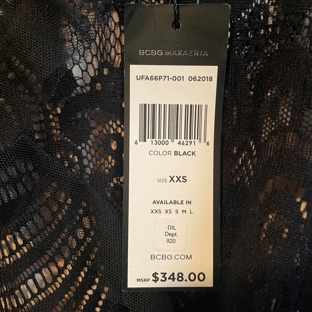 BCBGMAXAZRIA Black Lace Dress w Ruffles - Picture 4 of 16